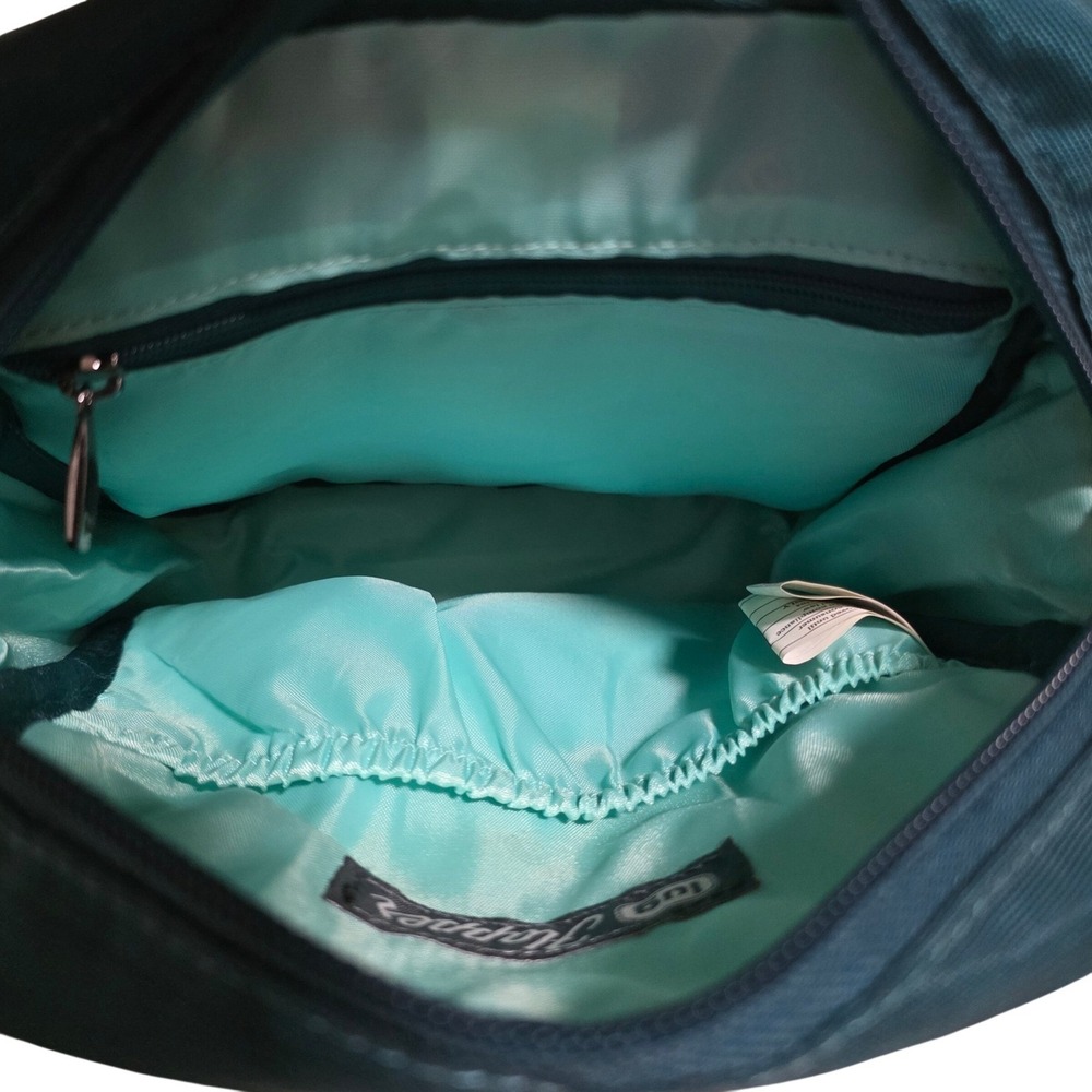 Lug Flapper Crossbody Bag Small Teal Blue Quilted Basketweave Travel RFID - Picture 7 of 12
